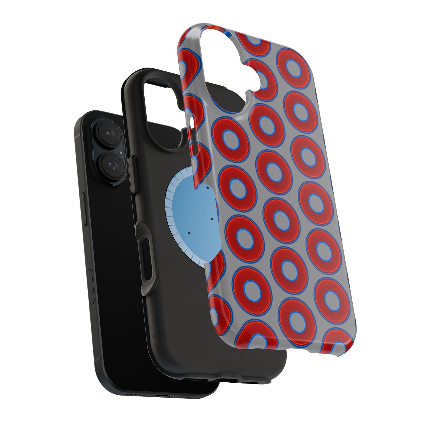 Magnetic Tough Donut Case - red vivid donut print w/gray background