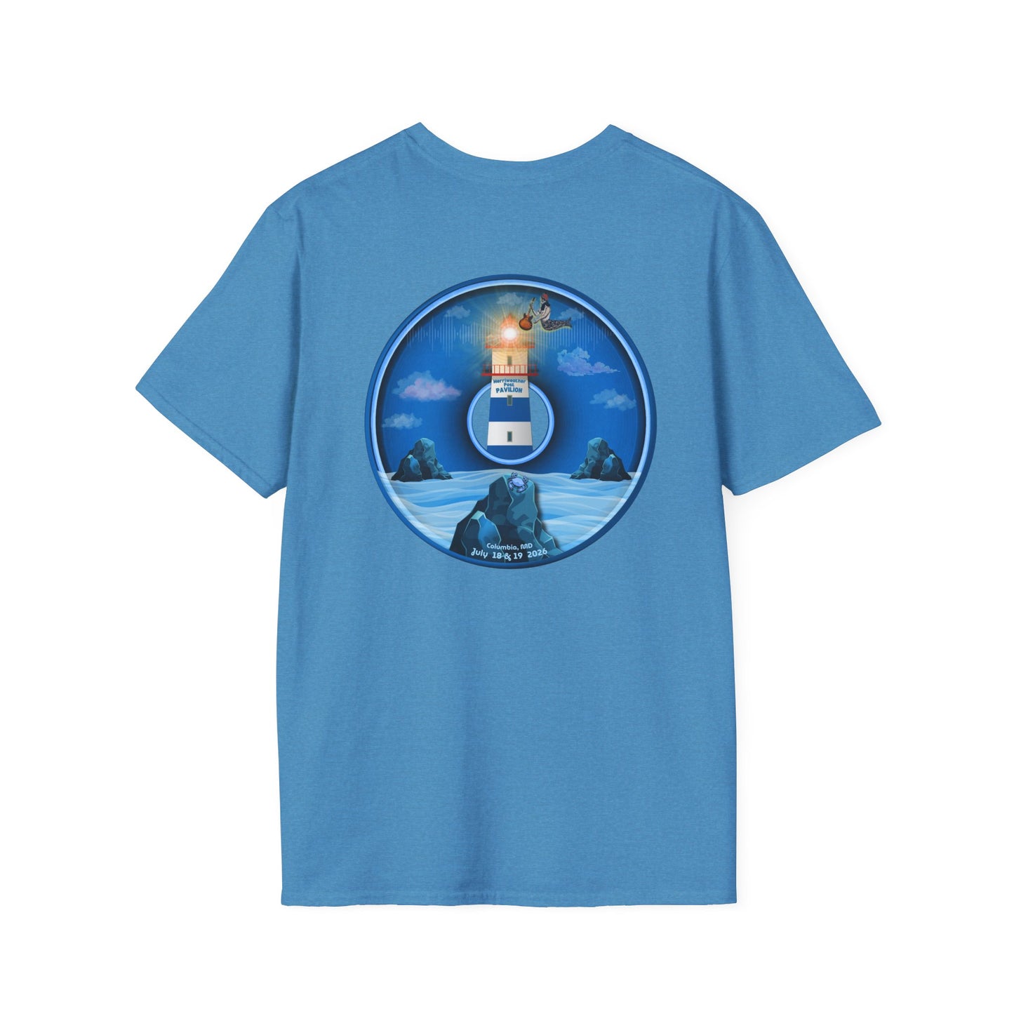 Classic Donut Tee - Unisex Soft-Style - "Merriweather Crab Pâté Feast Donuts" - surreal blue/blue cartoon donut