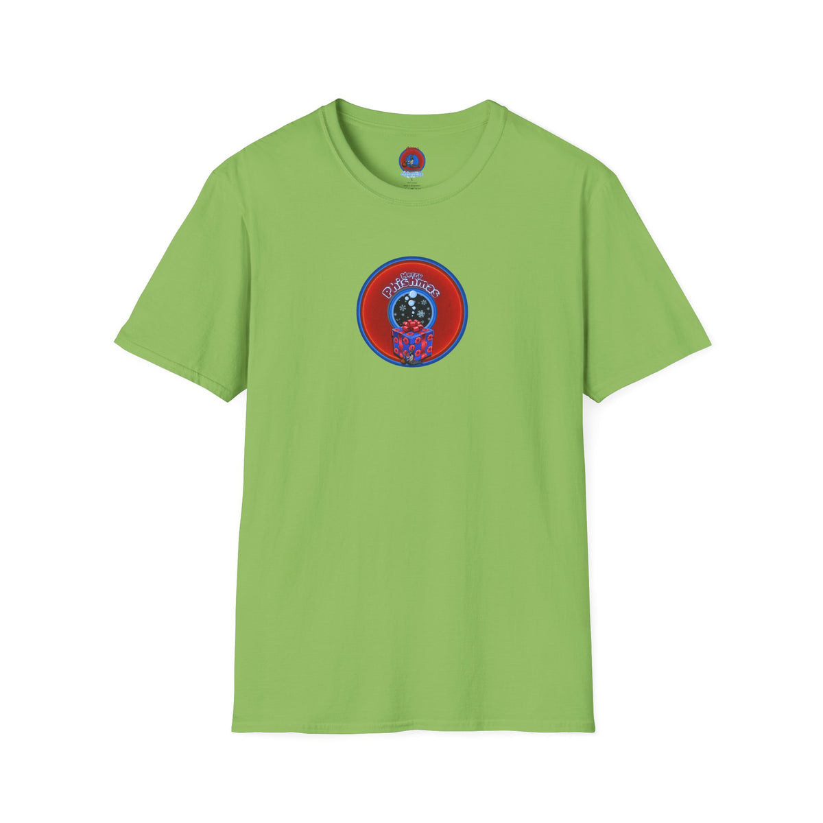 Classic Donut Tee - Unisex Soft-Style - "Phishmas Caroler's Tee " - vivid red/blue donut - variant 4