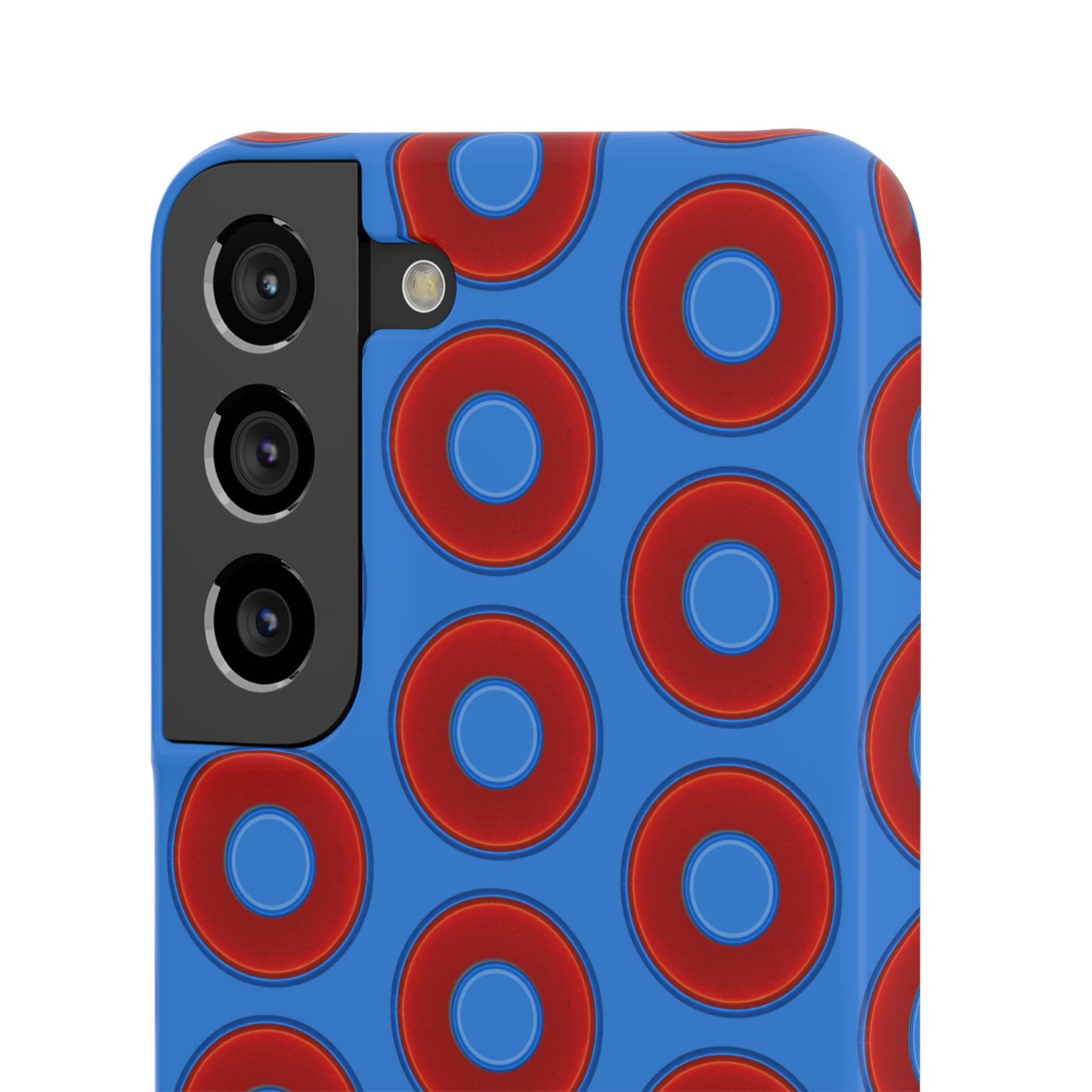 Lumpy Donut Snap Case - red vivid donut print w/light royal blue background