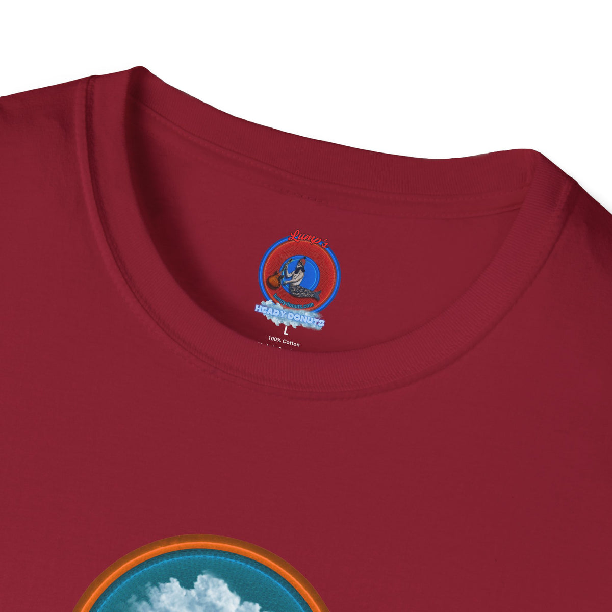 Classic Donut Tee - Unisex Soft-Style - "Got Rhombus?" - series 1.0  - variant 3 - aquamarine/orange donut