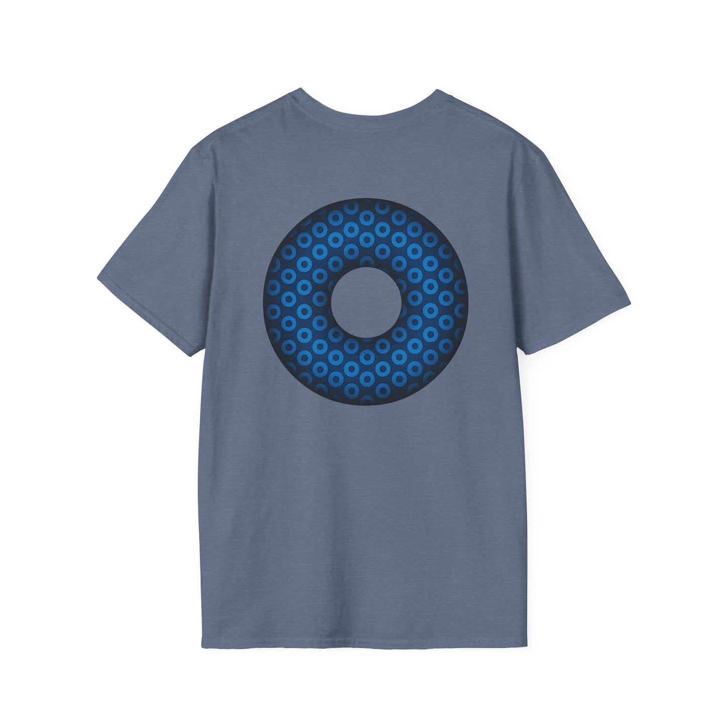 Plain Donuts/Unisex Soft-Style - "Plain Paradoxical Grided Donuts" - light blue/dark blue donuts