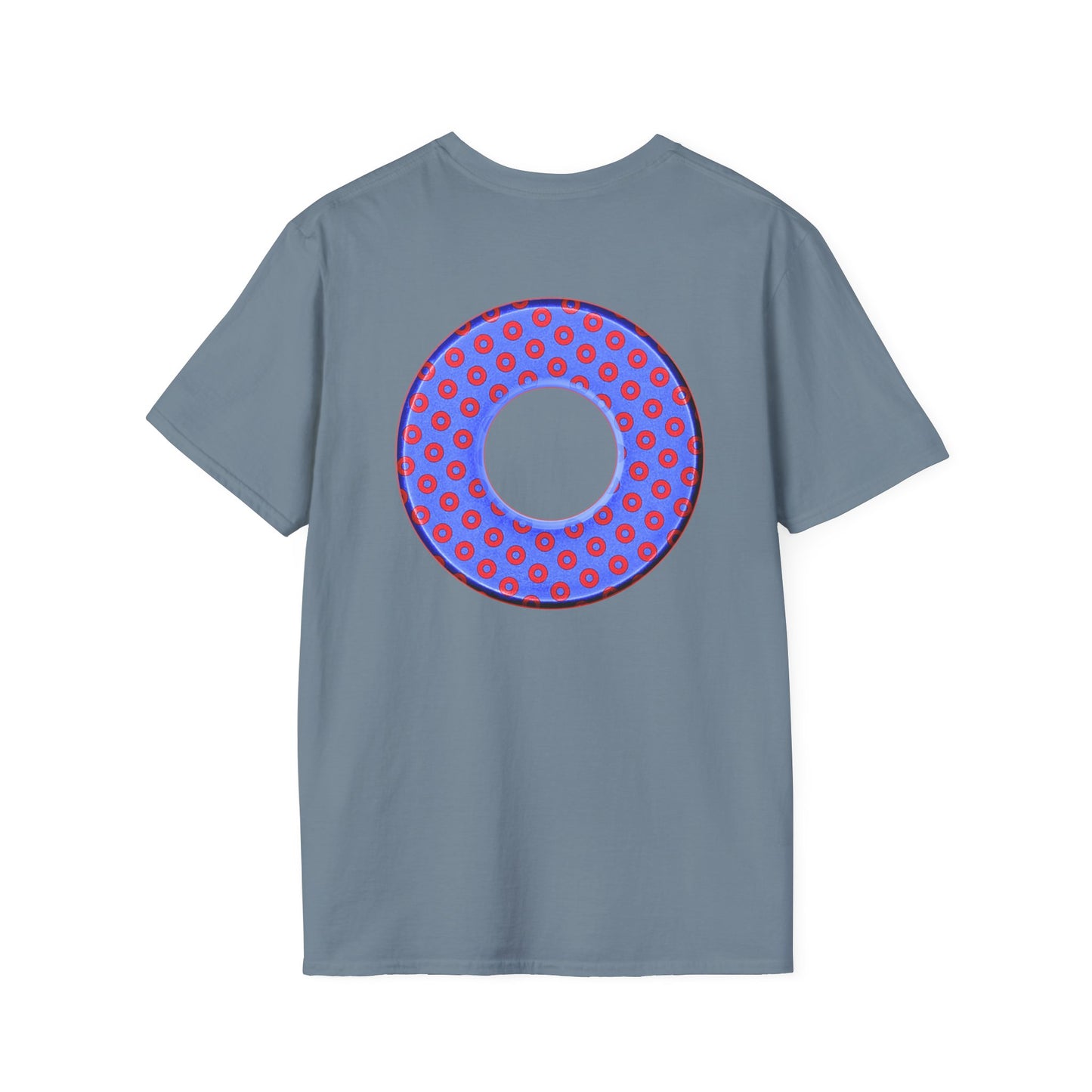 Plain Donuts/Unisex Soft-Style - "Plain Electric Paradoxical Donuts" - light royal blue/red donuts