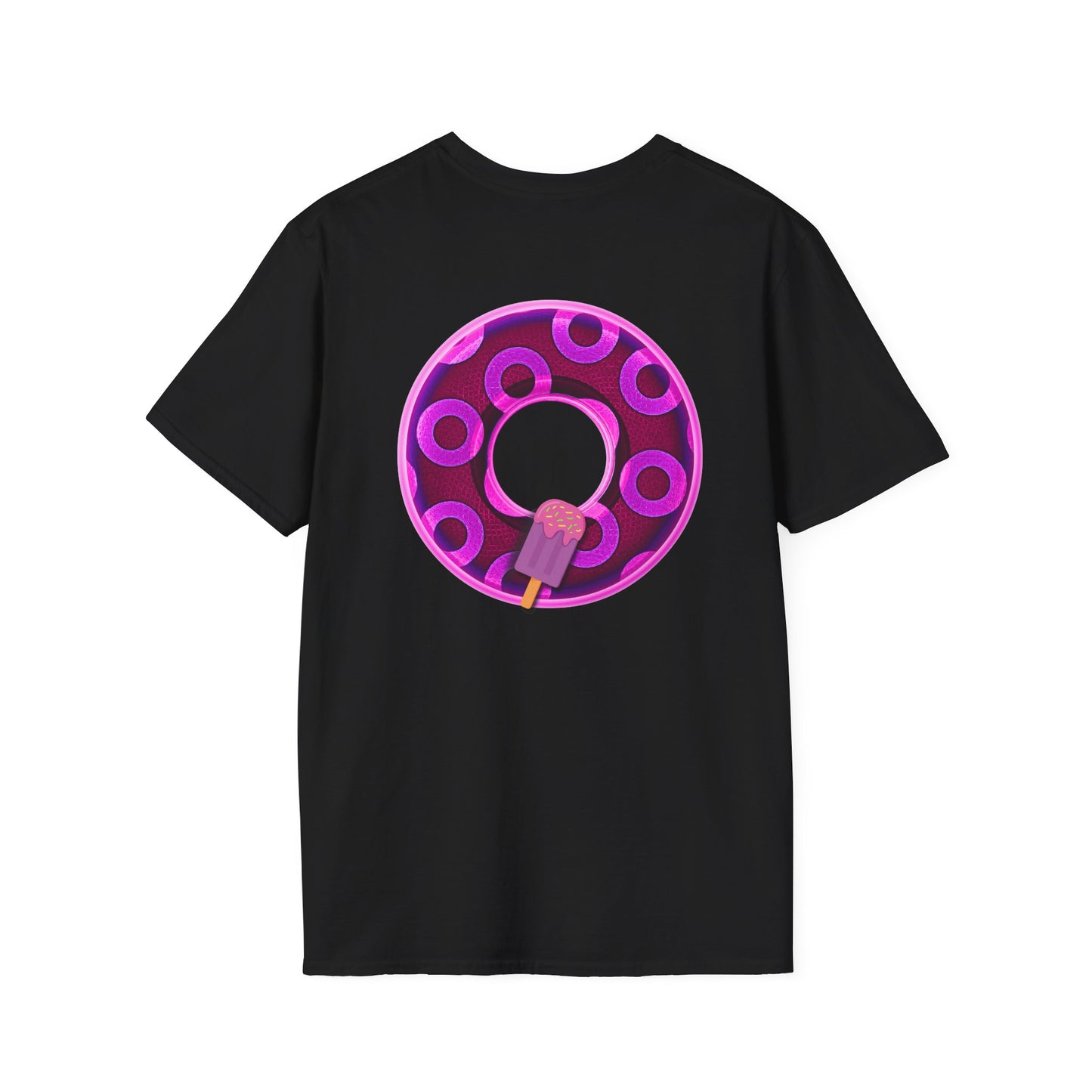 Classic Donut Tee - Unisex Soft-Style - "It's Ice Cream Popsicles - YEMSG Donut" - purple/magenta paradox donut - variant 1