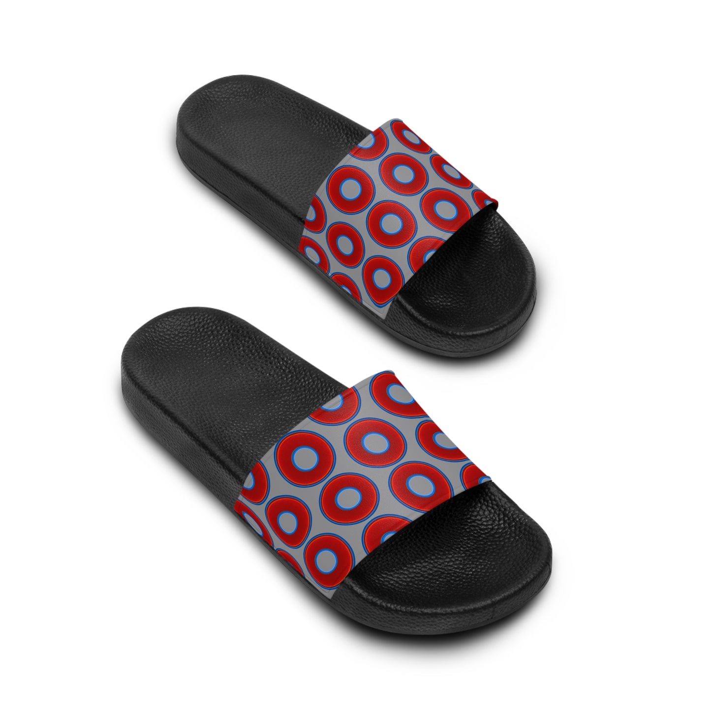 Lumpy Sandals - slip-ons - red vivid donuts w/gray background