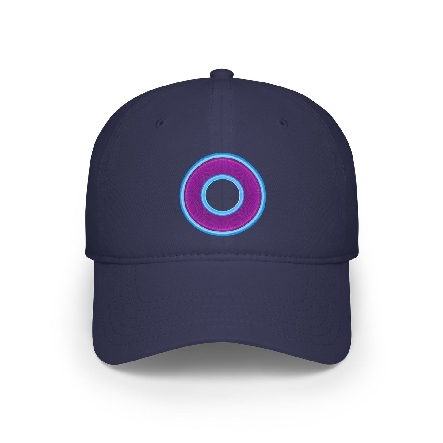 Lumpy Donut Baseball Cap - "Plain [Mary] Jane" - rustic dark purple blue donut w/