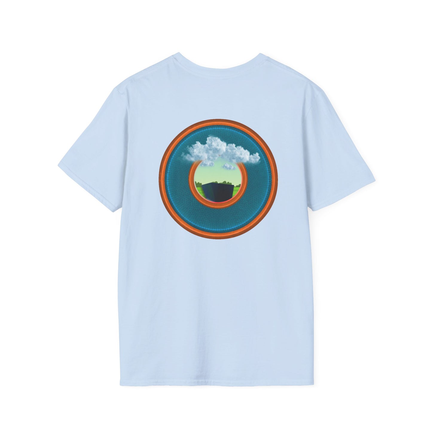 Classic Donut Tee - Unisex Soft-Style - "Got Rhombus?" - series 1.0  - variant 3 - aquamarine/orange donut