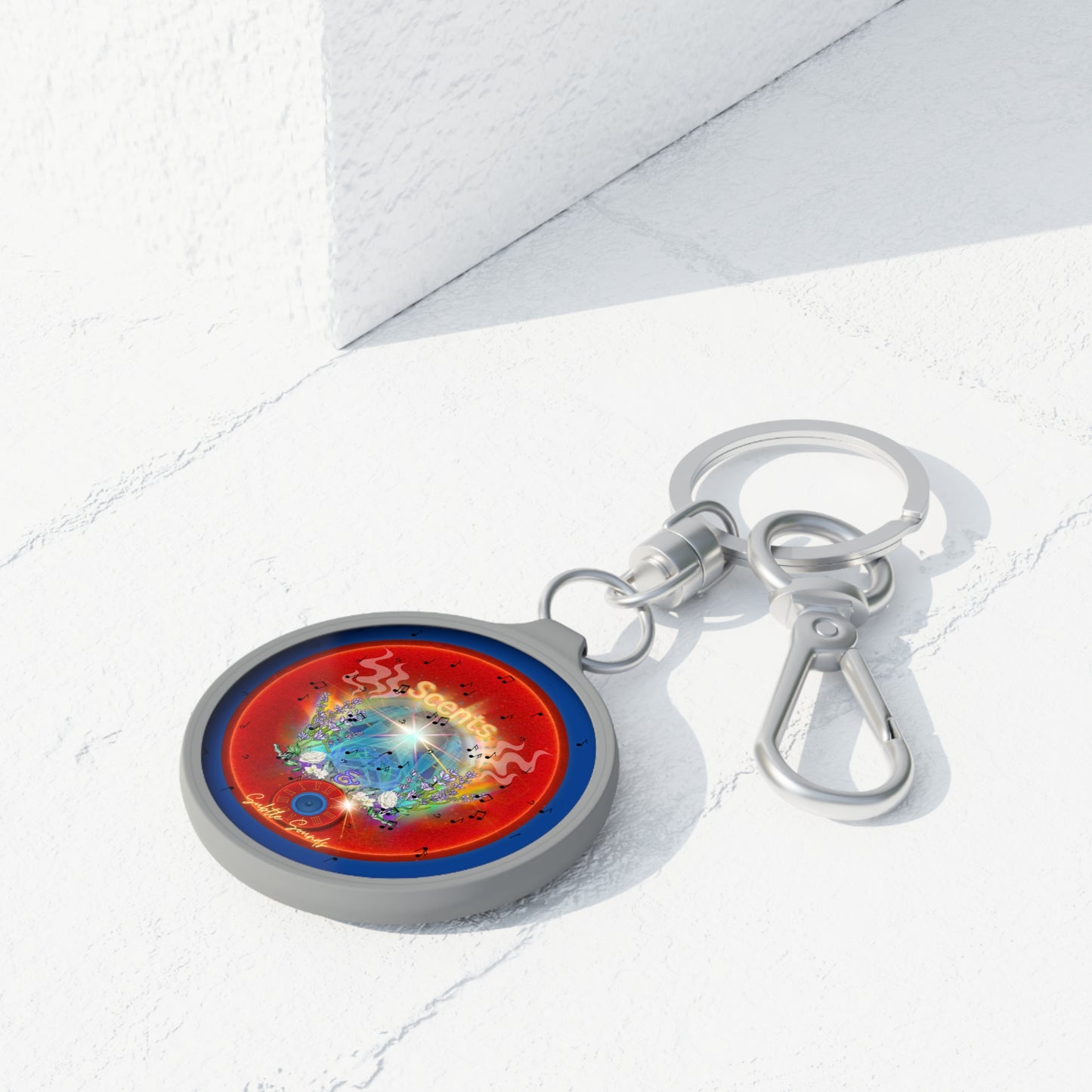 Lumpy Donut Keychain - "The Scented & Subtly Delicious Donut" - series 1.0 - red glowing donut