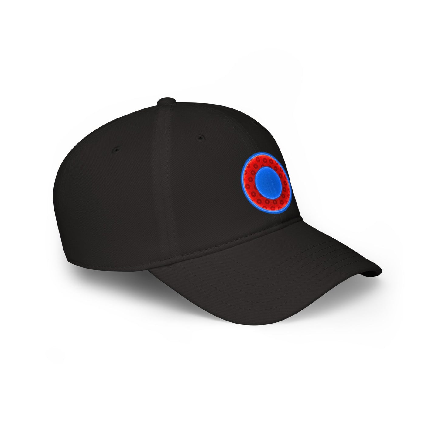 Lumpy Donut Baseball Cap - "Plain Paradoxical Wide Mouth Donut Cap" - paradoxical blue/red wide mouth donut w/ - variant 3