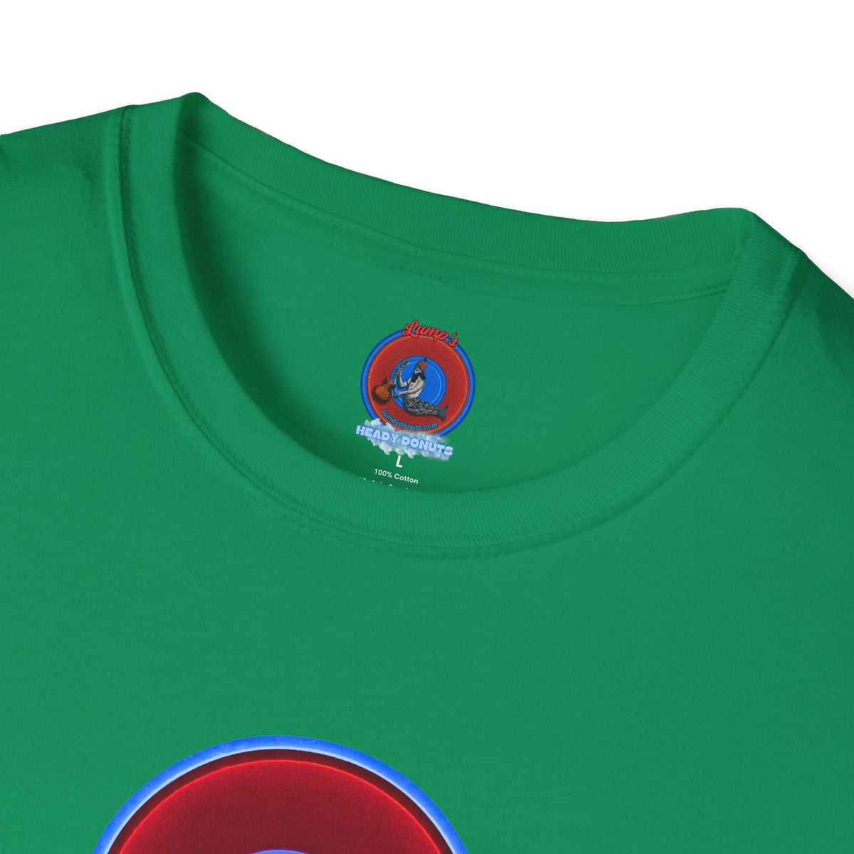 Classic Donut Tee - Unisex Soft-Style - "I am 10% Hydrogen Tee" - vivid red/light blue donut
