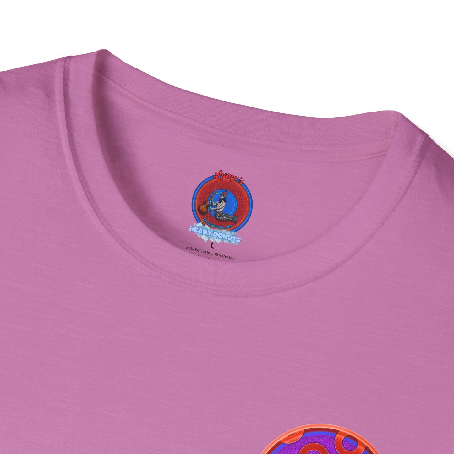 Classic Donut Tee - Unisex Soft-Style - "Wooked Cream - YEMSG Donut " -purple/red rustic paradox donut - variant 6