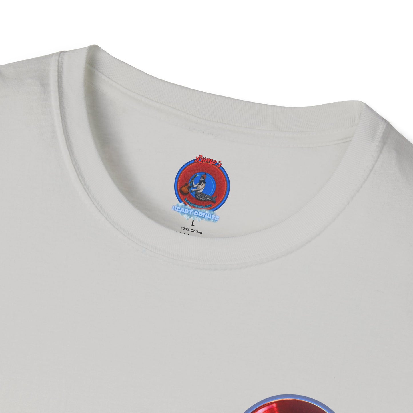 Classic Donut Tee - Unisex Soft-Style - "Wasted Donut" - series 1.0 - variant 2 - red donut