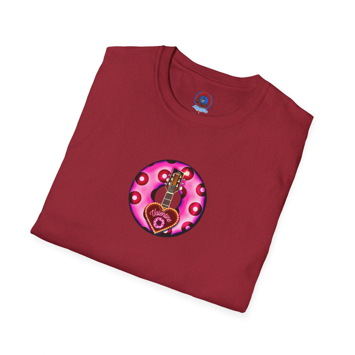 Classic Donut Tee - Unisex Soft-Style - "Would You Be My Donut?" - paradoxical bubblegum pink/red donut - variant 2