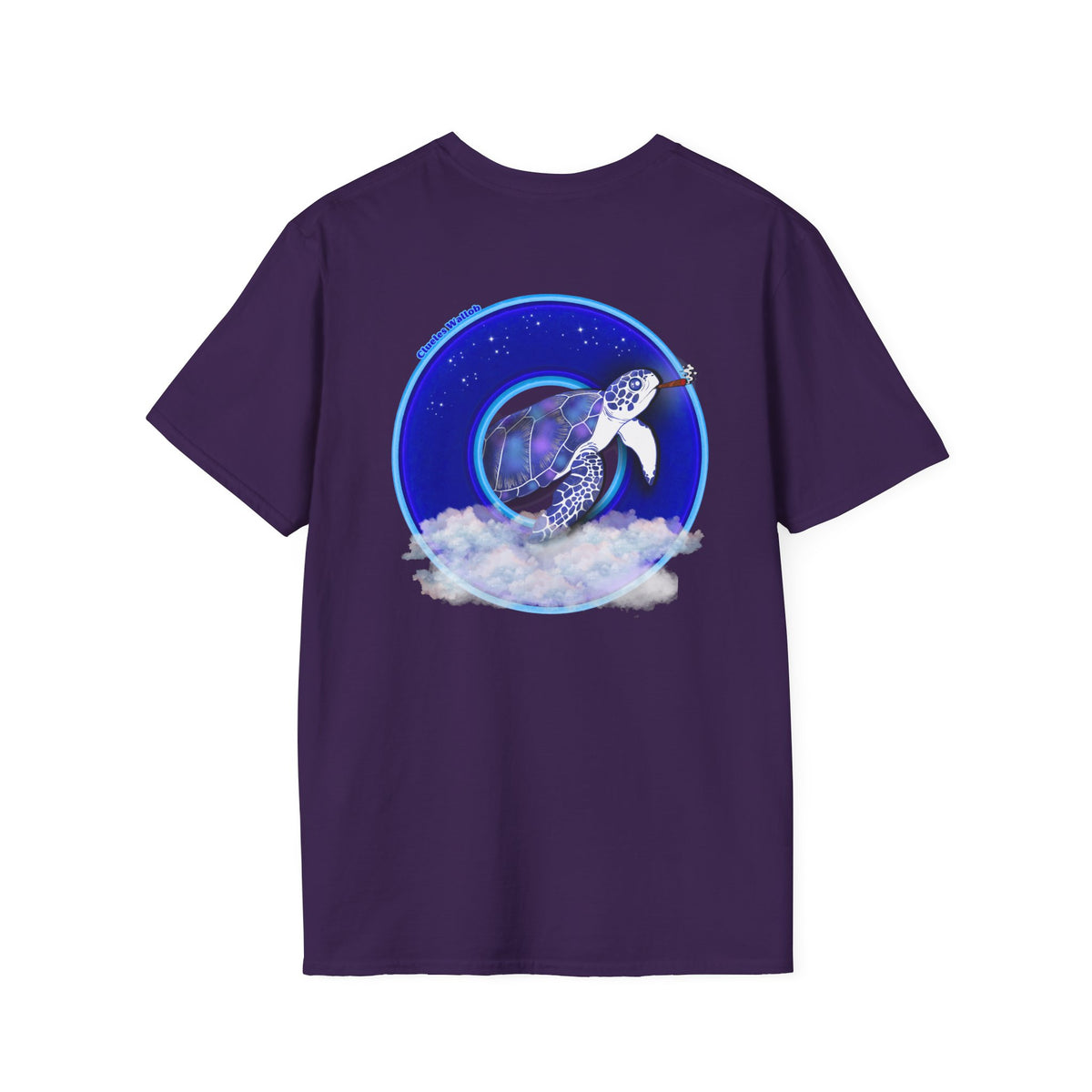 Classic Donut Tee - Unisex Soft-Style - "Clueless Wallob's Donuts" - vivid blue sky donut