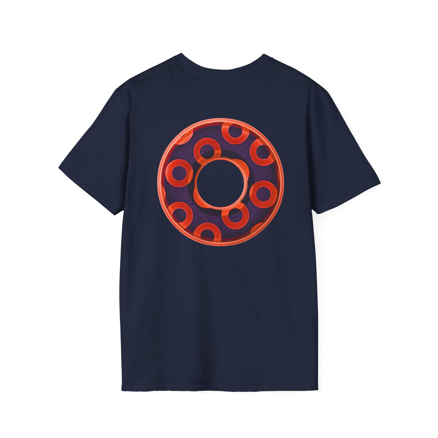 Plain Donuts/Unisex Soft-Style - "Plain Rustic Paradoxical Donuts" - red/midnight blue donuts