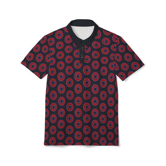 AOP Donut Polo - vivid donut print w/blue charcoal background [unisex]