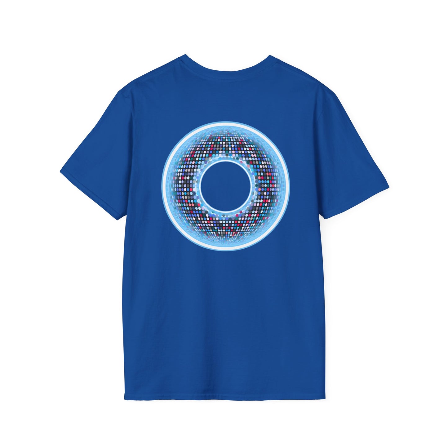 Classic Donut Tee - Unisex Soft-Style - "Microdot Donut" - light blue pixilated donut