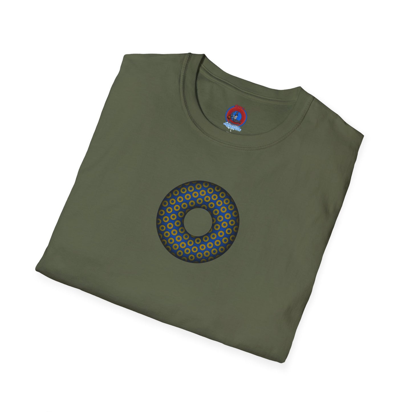 Plain Donuts/Unisex Soft-Style - "Plain Paradoxical Grided Donuts" - bronze/dark blue donuts