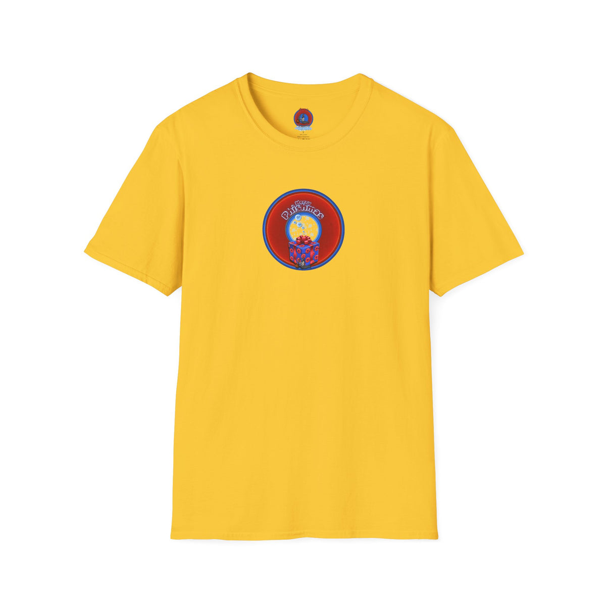 Classic Donut Tee - Unisex Soft-Style - "Phishmas Caroler's Tee " - vivid red/blue donut - variant 3