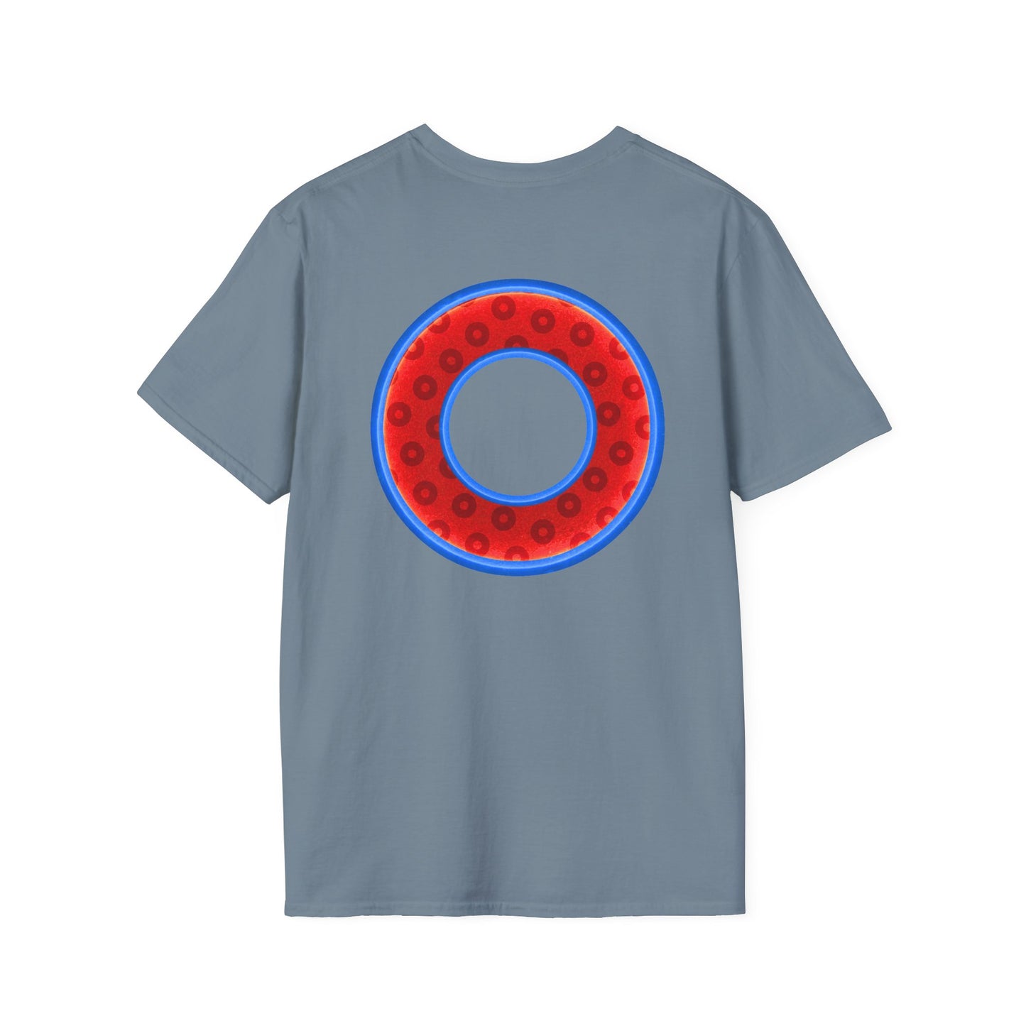 Plain Donuts/Unisex Soft-Style - "Plain Wide Mouthed Paradoxical Donuts" - red/medium royal blue donuts