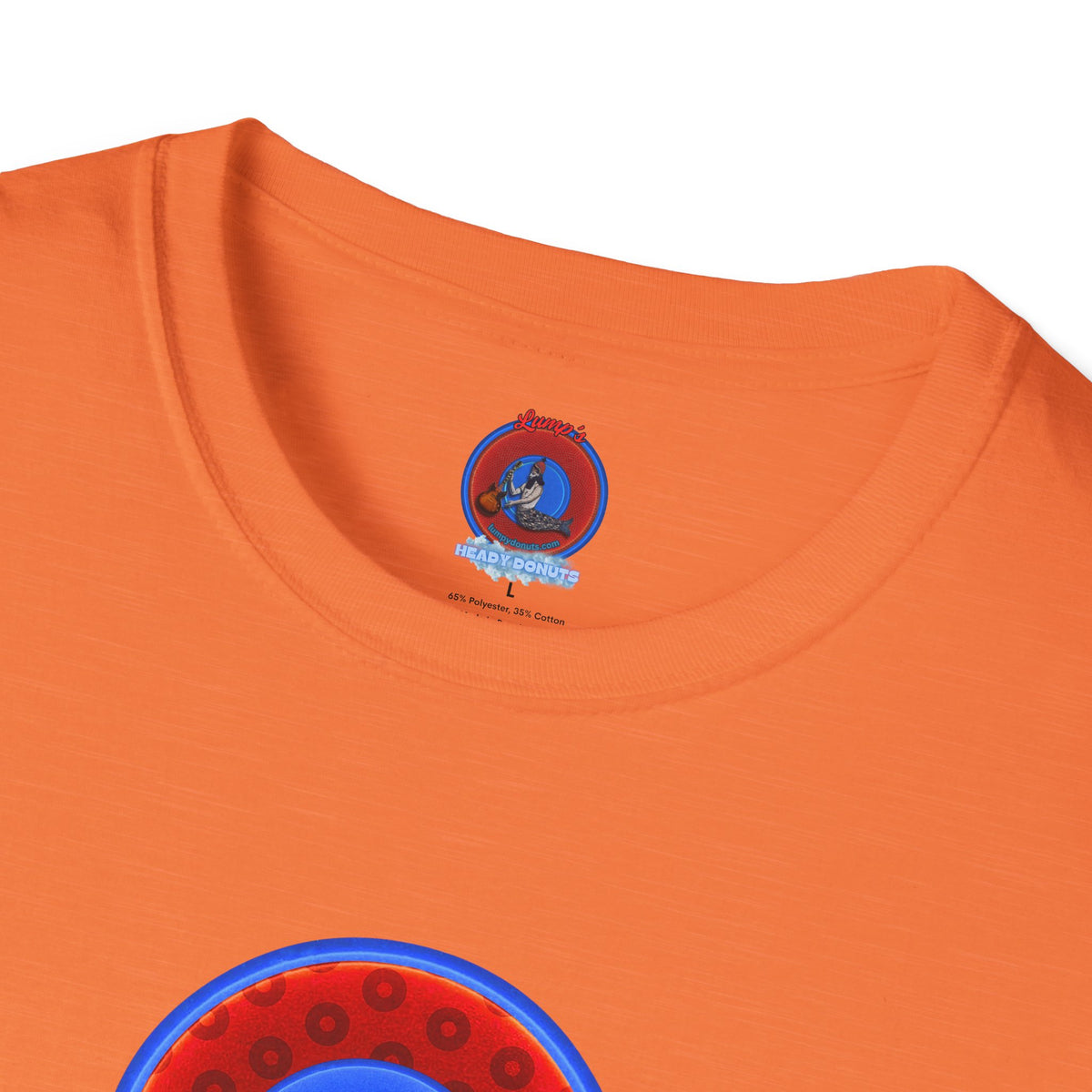Classic Donut Tee - Unisex Soft-Style - "Read the F'ing Donut Book" - paradoxical widemouthed red/blue donut - variant 2