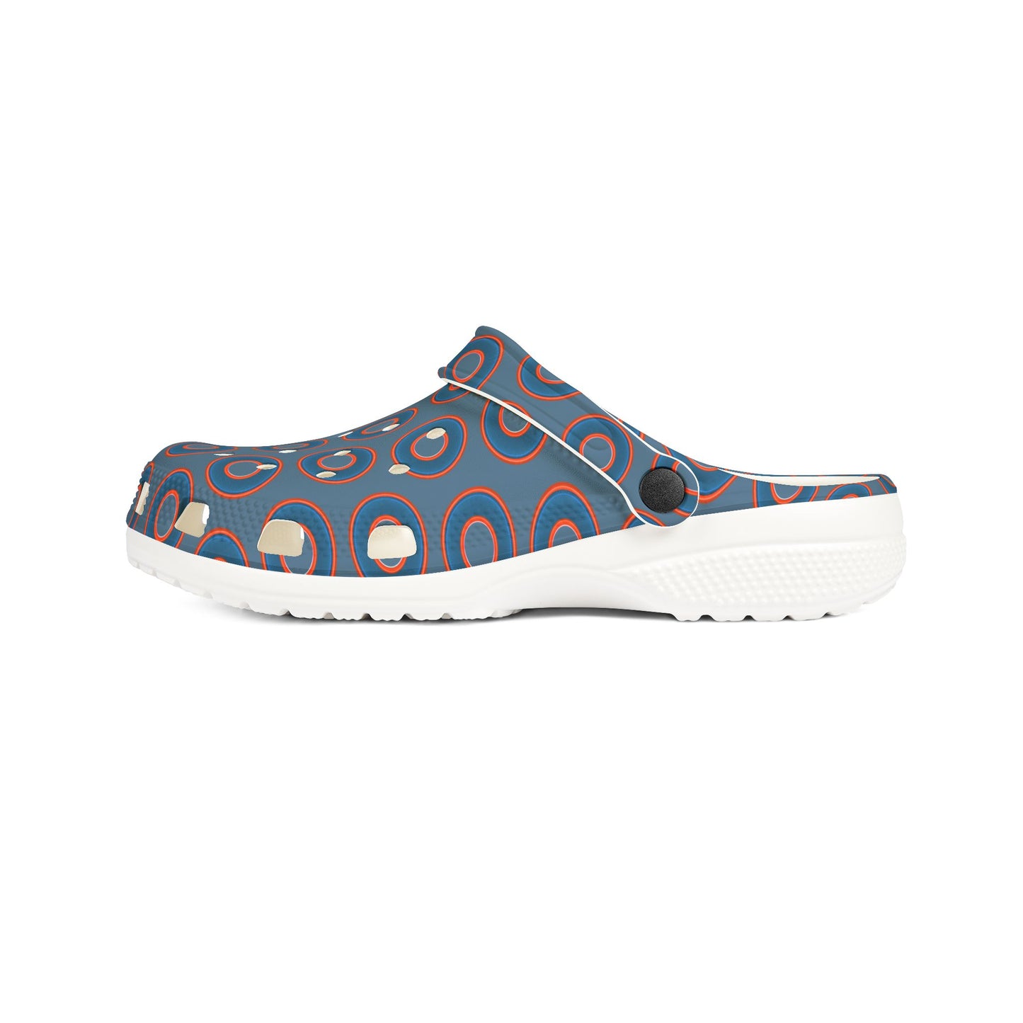 Spatchcocks - donut slip-on shoes - blue rustic donuts w/metallic blue background [unisex]