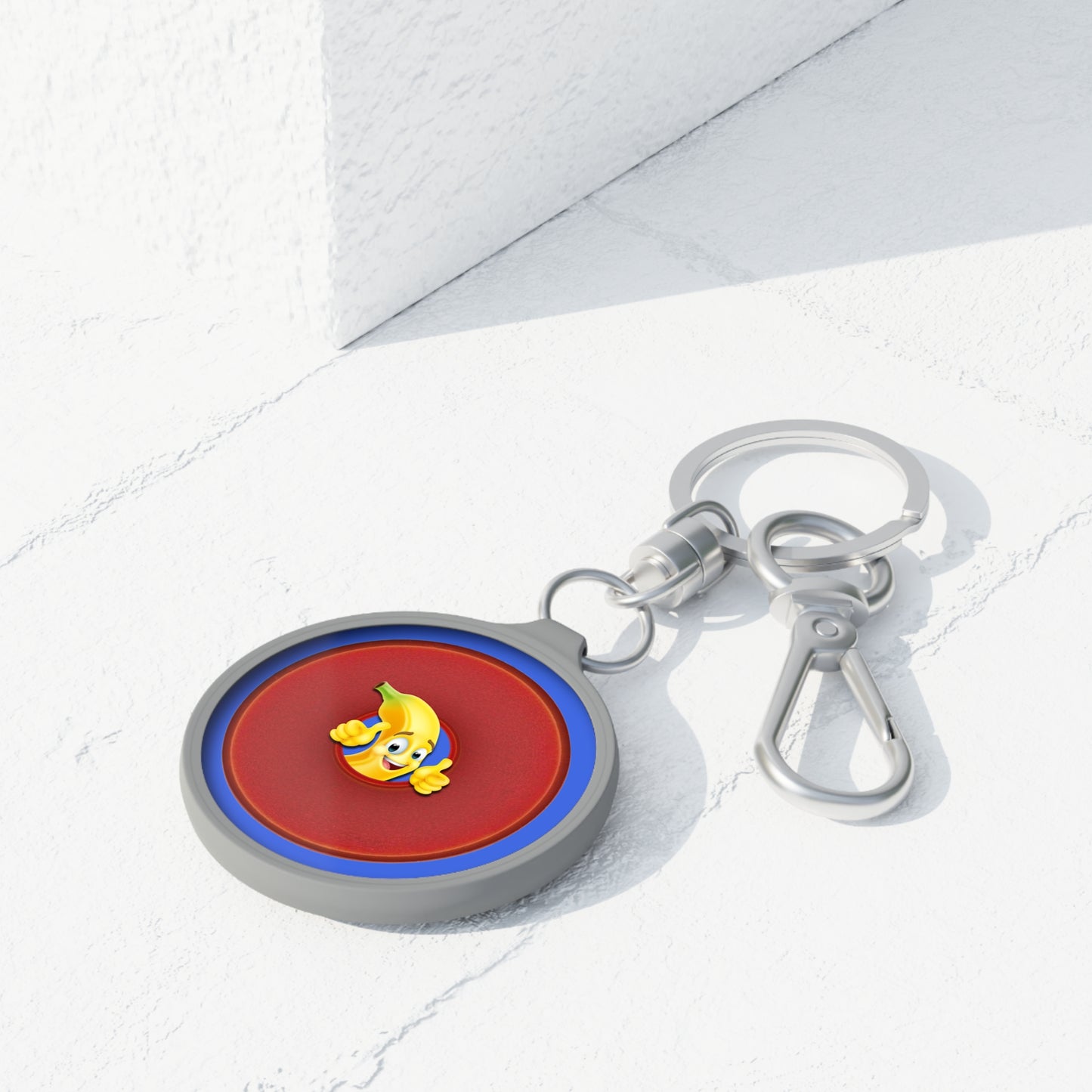 Lumpy Donut Keychain - "Dis Sheet, it's Bananas" - series 1.0 - variant 4 - red donut