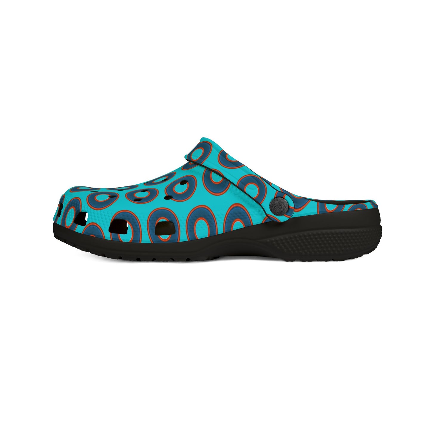 Spatchcocks - donut slip-on shoes - blue rustic donuts w/electric blue background [unisex]