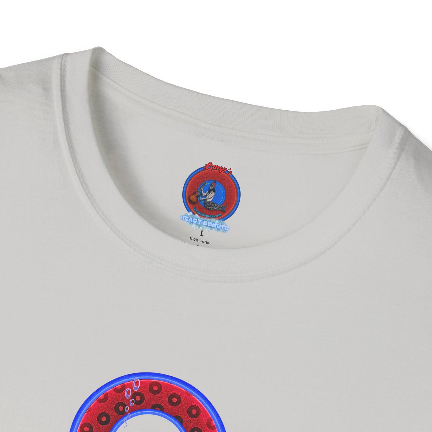 Coffee Traders Tee - Unisex Soft-Style - "Cat's Meow " - paradoxical donuts - variant 1 - cats front/logo back