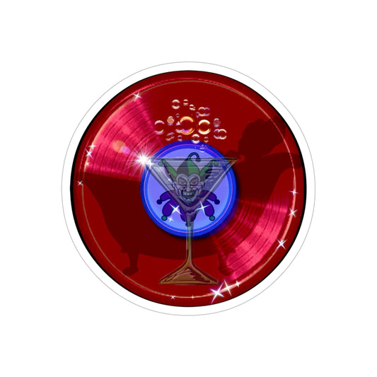 Donut Bumper/Outdoor Sticker - The Joker's Exclusive Donut" - series 1.0 - variant 3 - red donut - [Die-Cut] 6"x 6"