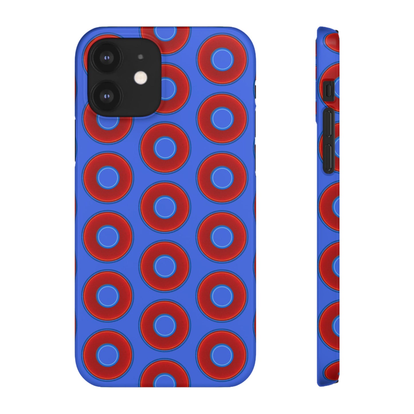 Lumpy Donut Snap Case - red vivid donut print w/royal blue background