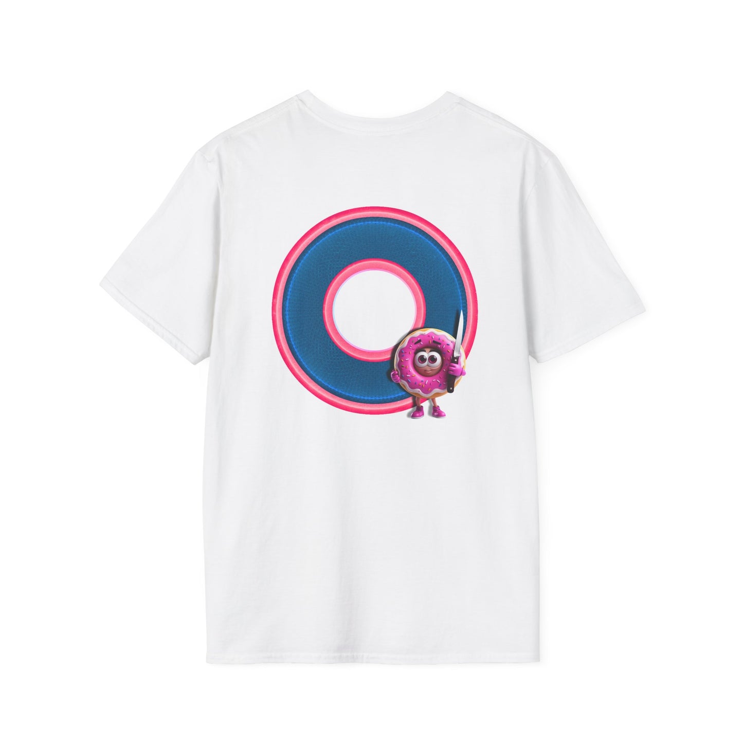 Classic Donut Tee - Unisex Soft-Style - "My Friend the Donut " - series 1.0  - variant 2 - blue/pink donut