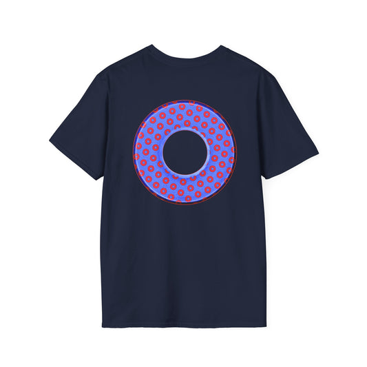 Plain Donuts/Unisex Soft-Style - "Plain Electric Paradoxical Donuts" - light royal blue/red donuts