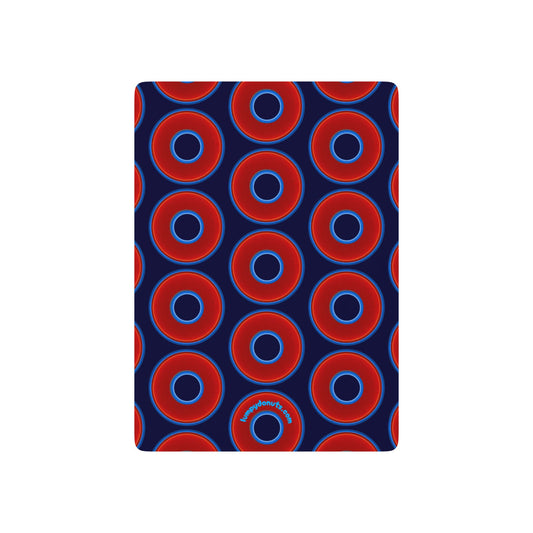 Lumpy Donut Playing Decks - 52-cards of red vivid donuts w/midnight blue background
