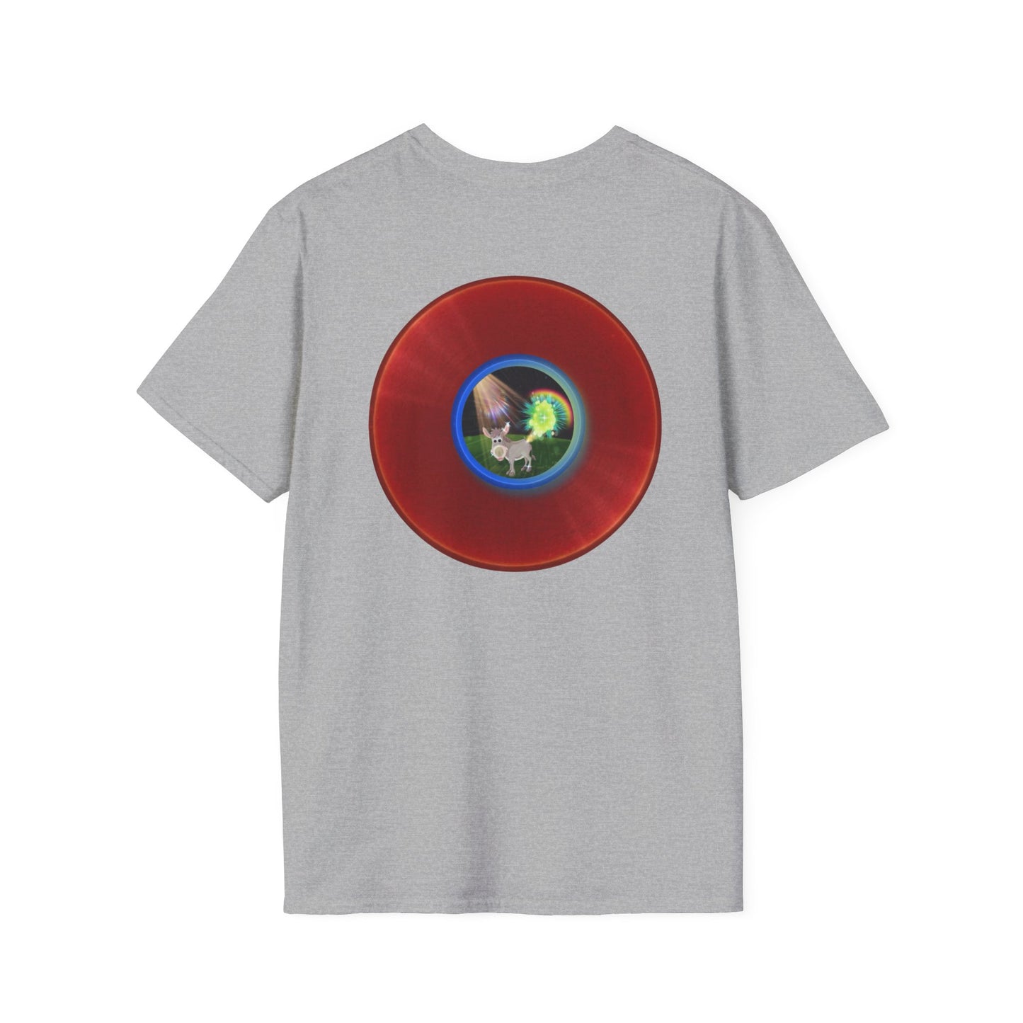 Classic Donut Tee - Unisex Soft-Style - "Mule Feed Donuts" - series 1.0 - variant 1 - red donut