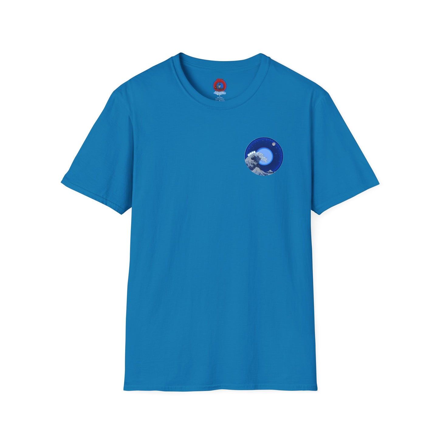 Classic Donut Tee - Unisex Soft-Style - "The Hopeful Waving Donut" - vivid blue donut
