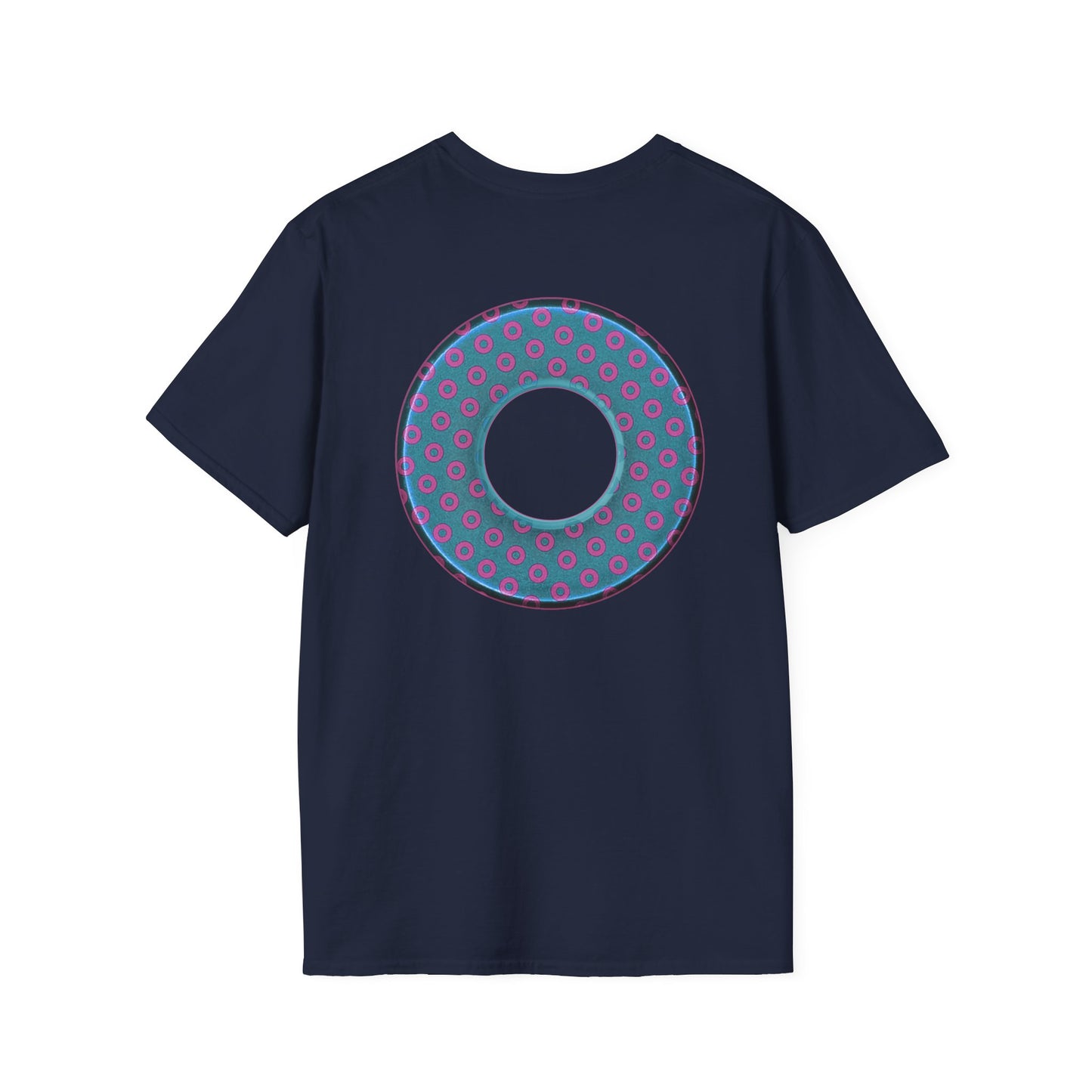 Plain Donuts/Unisex Soft-Style - "Plain Electric Paradoxical Donuts" - light blue/magenta donuts
