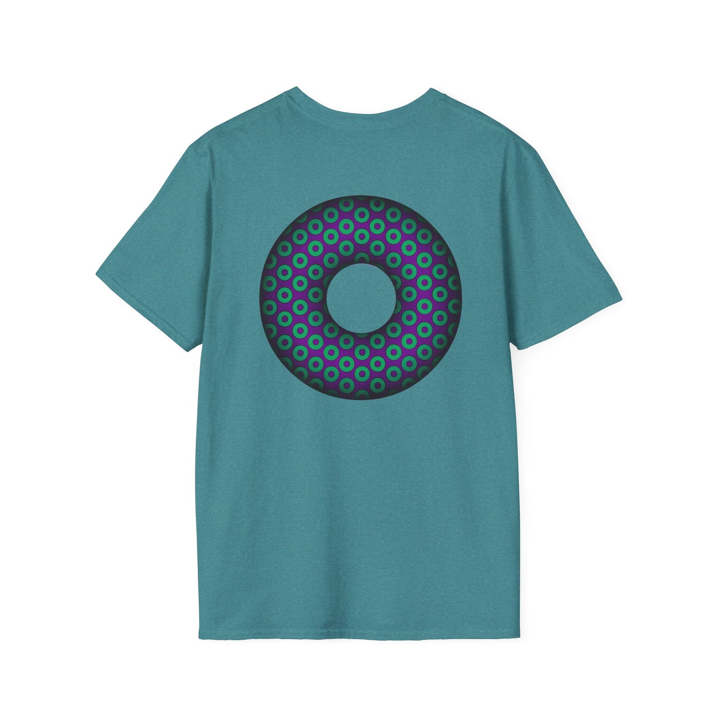 Plain Donuts/Unisex Soft-Style - "Plain Paradoxical Grided Donuts" - green/purple donuts