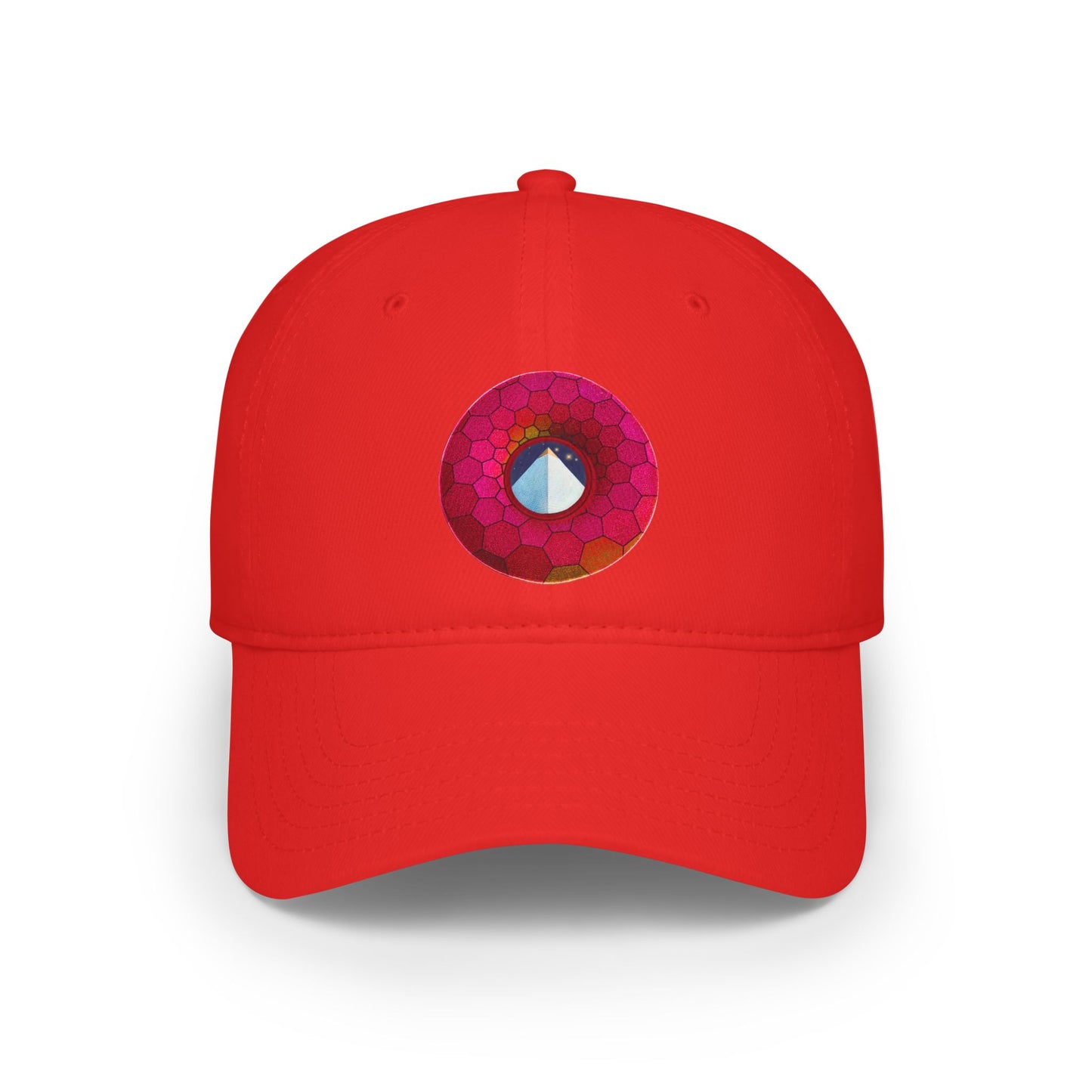 Lumpy Donut Baseball Cap - "Limestone Donut Caps So Large" - variant 5 - magenta hexadonut w/