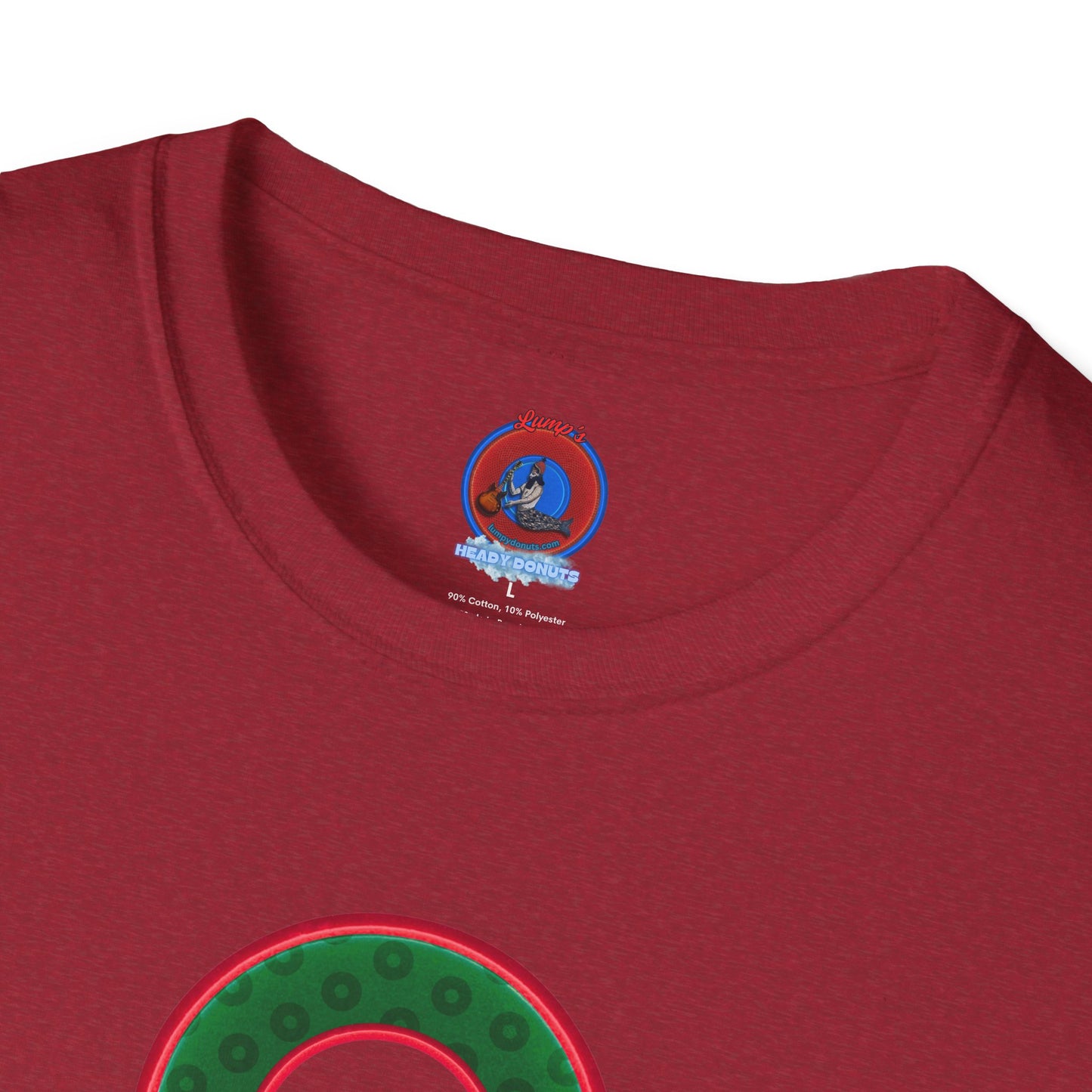 Plain Donuts/Unisex Soft-Style - "Plain Wide Mouthed Paradoxical Donuts" - dark green/red donuts