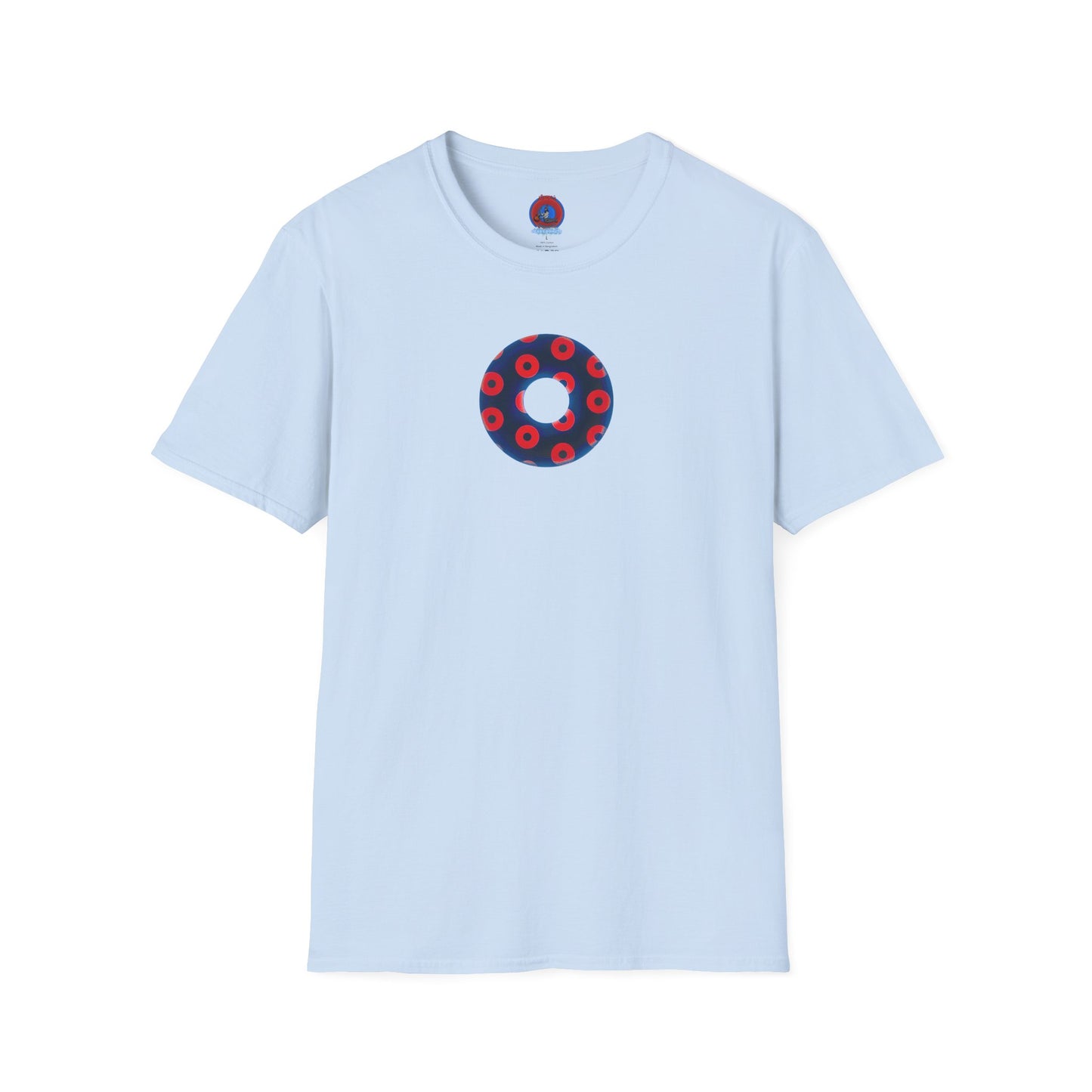 Plain Donuts/Unisex Soft-Style - "Plain Blimpy Paradoxical Donuts" - dark navy/bright red donuts