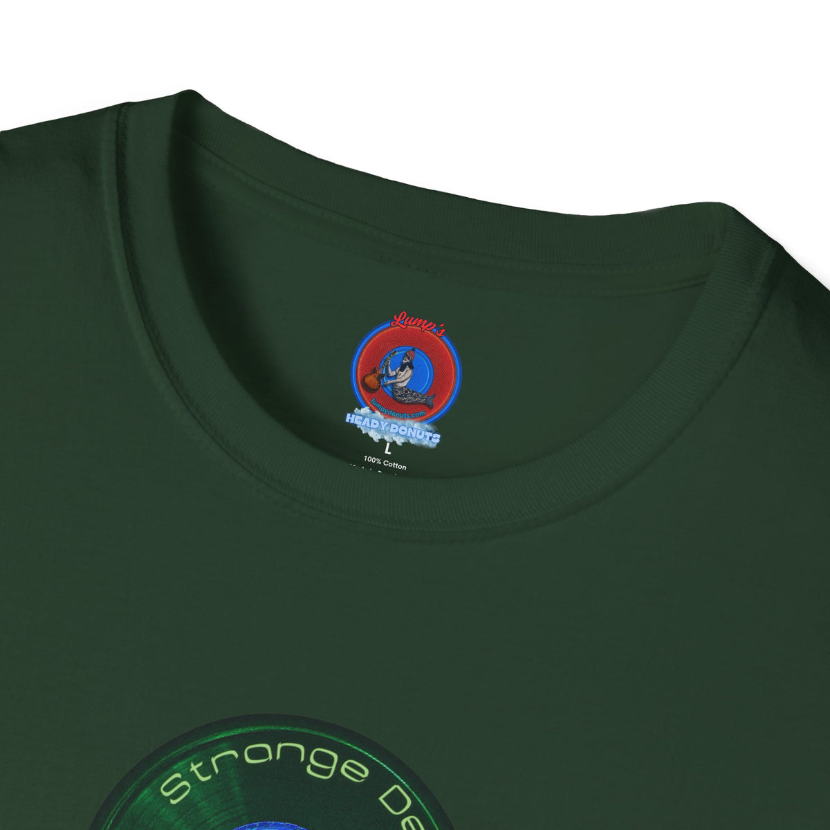 Classic Donut Tee - Unisex Soft-Style - "The Strangely Designed Donut Tee" - series 1.0 - green donut