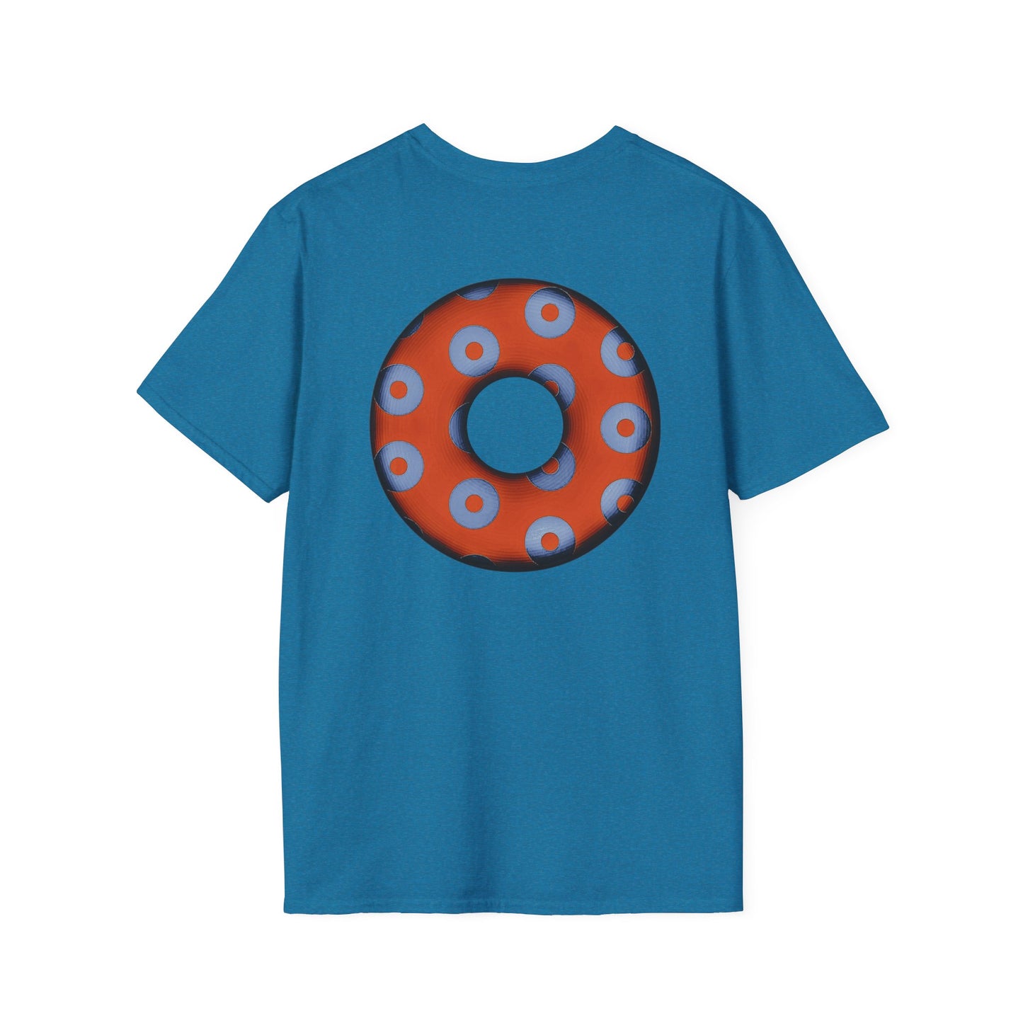 Plain Donuts/Unisex Soft-Style - "Plain Blimpy Paradoxical Donuts" - light blue/orange donuts