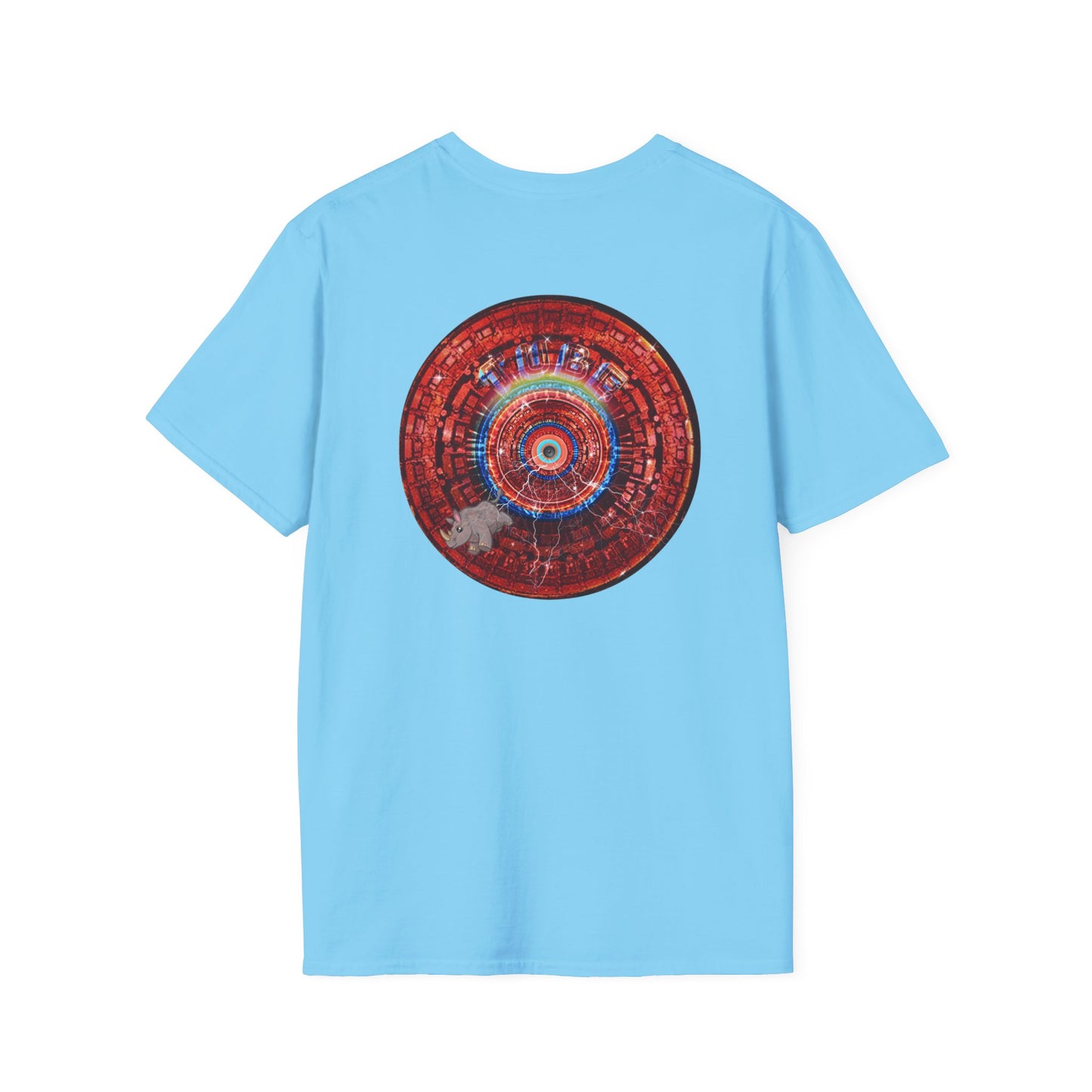 Classic Donut Tee - Unisex Soft-Style - "Rhinos Do Run From Thunder" - series 1.0  - variant 1 - red donut