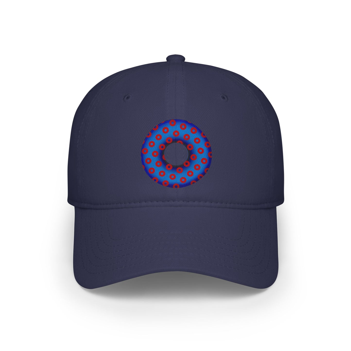 Lumpy Donut Baseball Cap - "Plain [Mary] Jane" - traditional blue/red paradoxical donut w/
