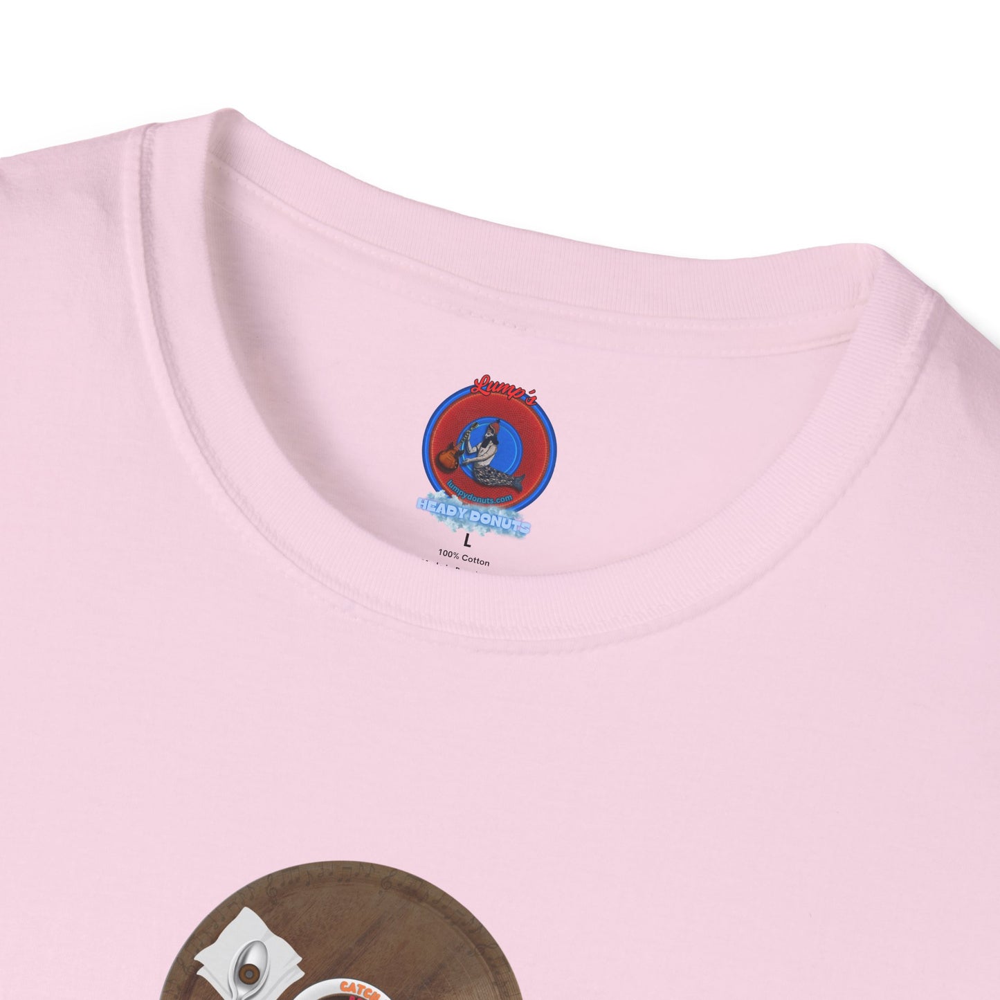 Coffee Traders Tee - Unisex Soft-Style - "Columbia House CDs " - paradoxical donut - variant 1 - coffee front/logo back