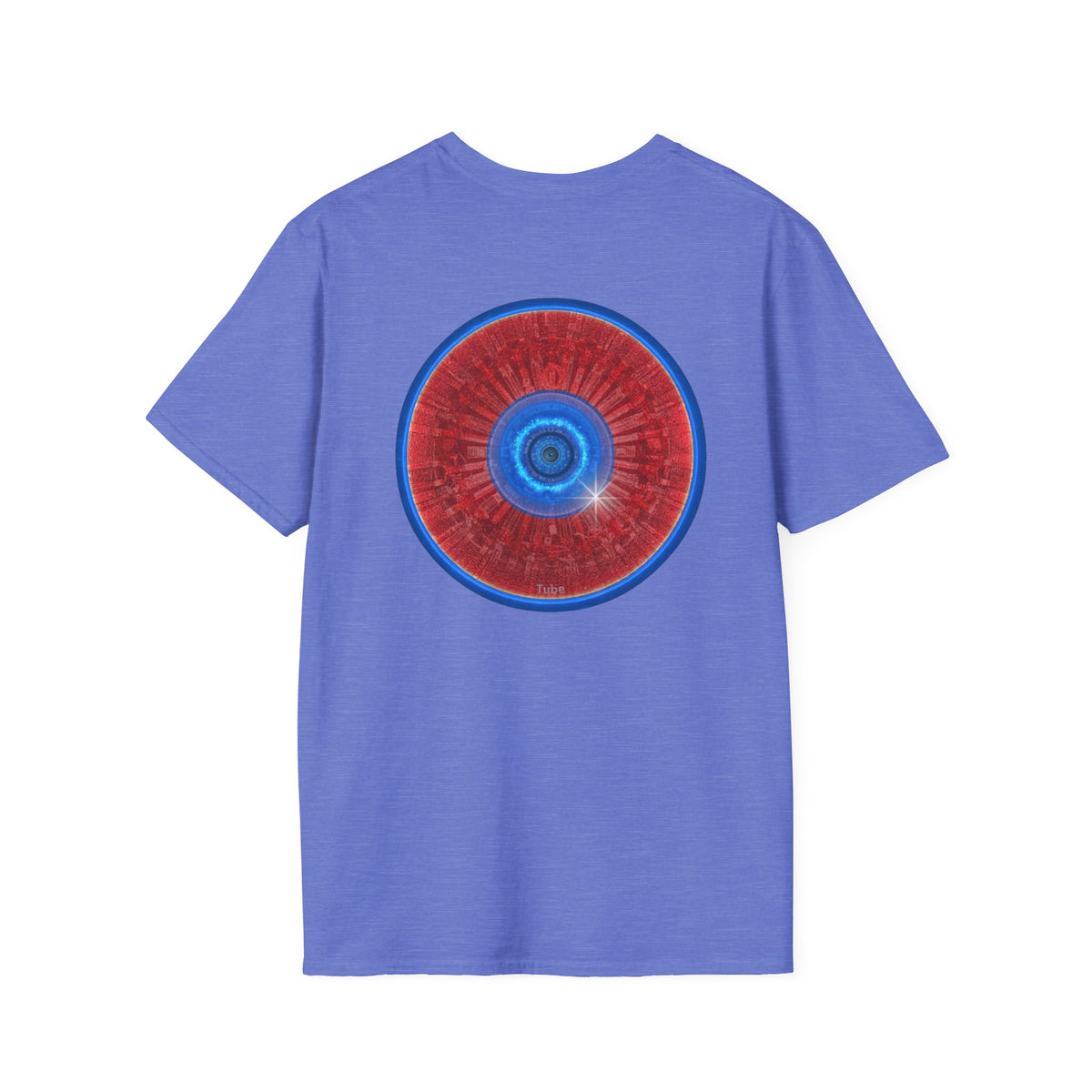 Classic Donut Tee - Unisex Soft-Style - "Graphic Translation Tee Shirt" - vivid red/blue tube donut - variant 1