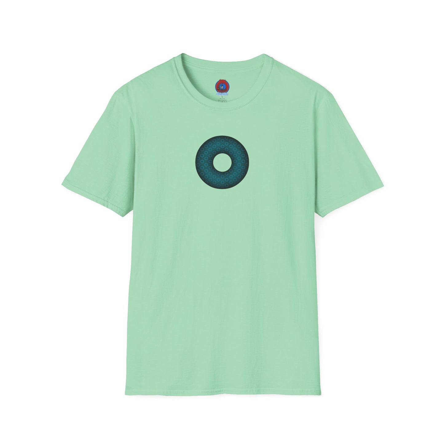Plain Donuts/Unisex Soft-Style - "Plain Paradoxical Grided Donuts" - dark teal/dark teal donuts