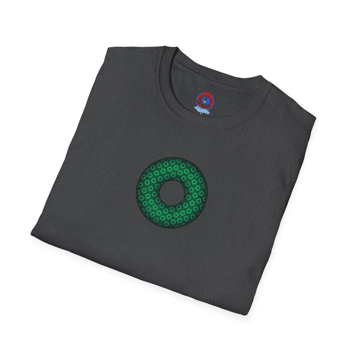Plain Donuts/Unisex Soft-Style - "Plain Paradoxical Grided Donuts" - green/dark green donuts