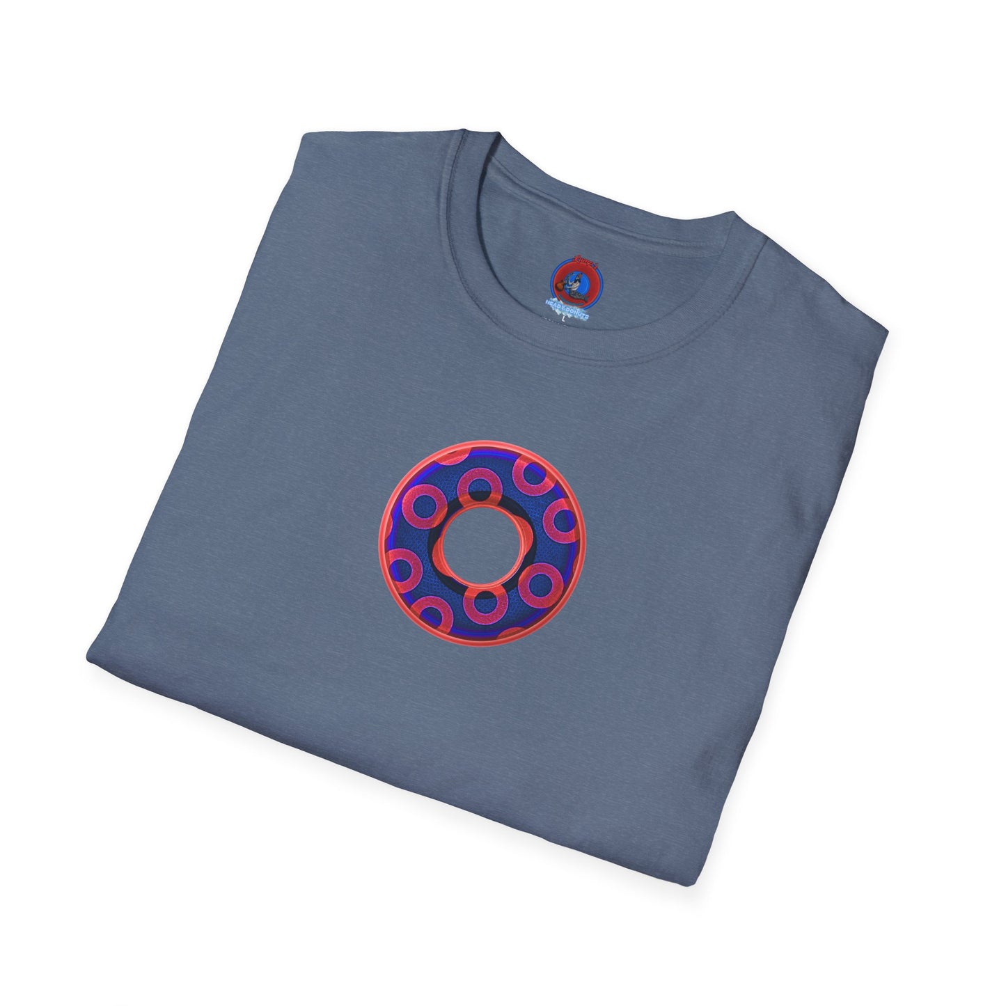 Plain Donuts/Unisex Soft-Style - "Plain Rustic Paradoxical Donuts" - red/dark royal blue donuts